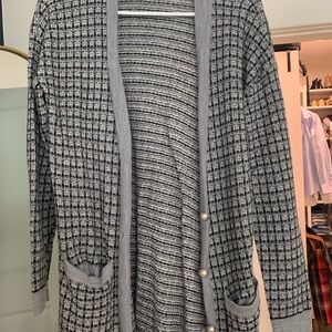 Talbots Black and Gray Cardigan Sweater
